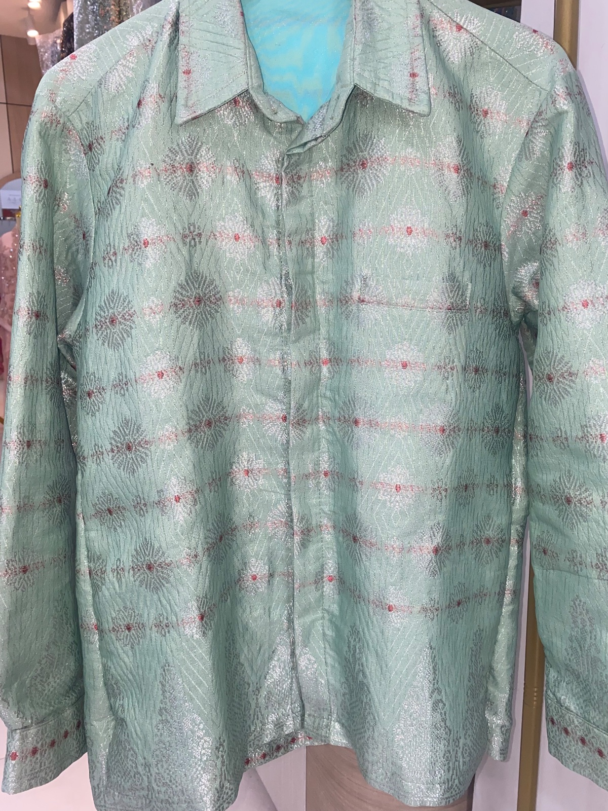 Kemeja Mint Grid