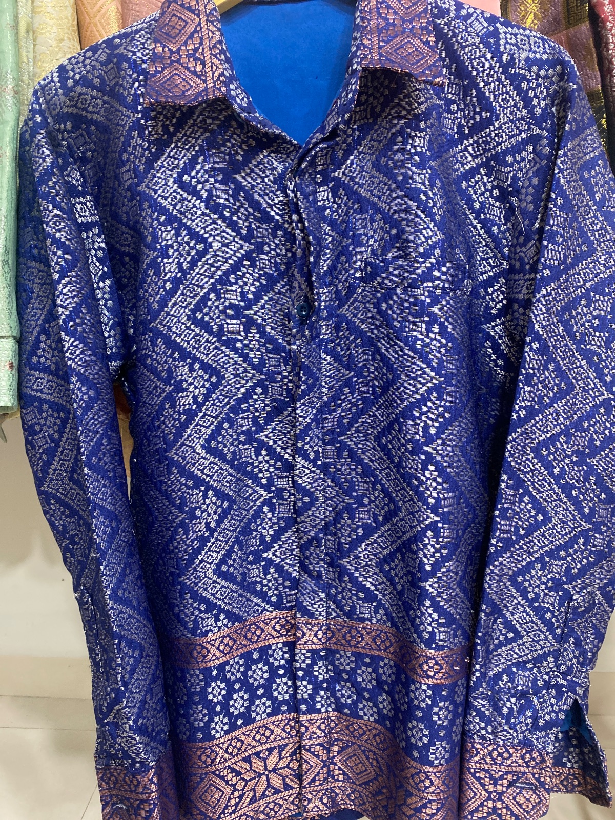 Kemeja Navi Silver Peach sz L