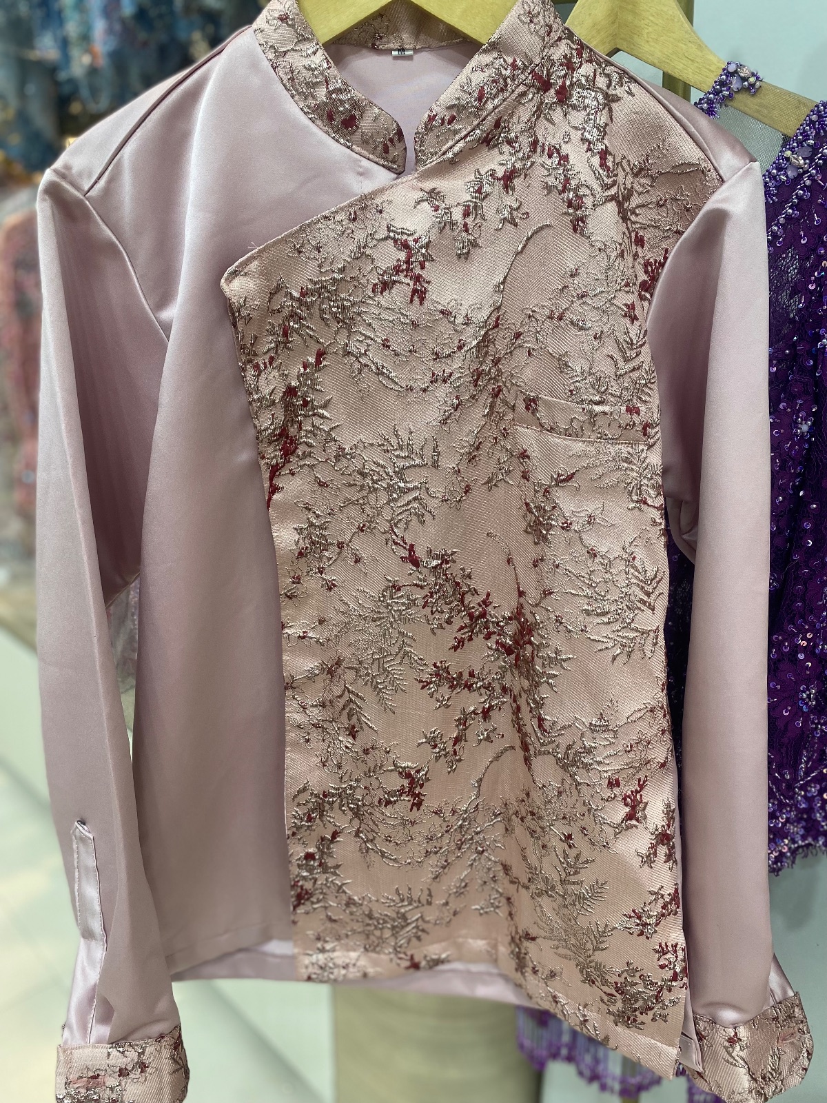 Kemeja Dusty Rose Botanical