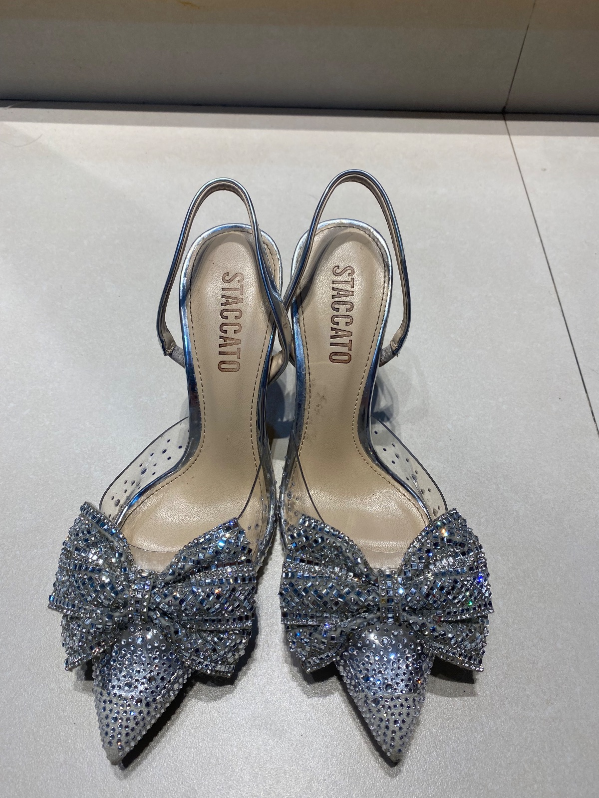 Heels  Staccato Crystal Bow (sz 38)