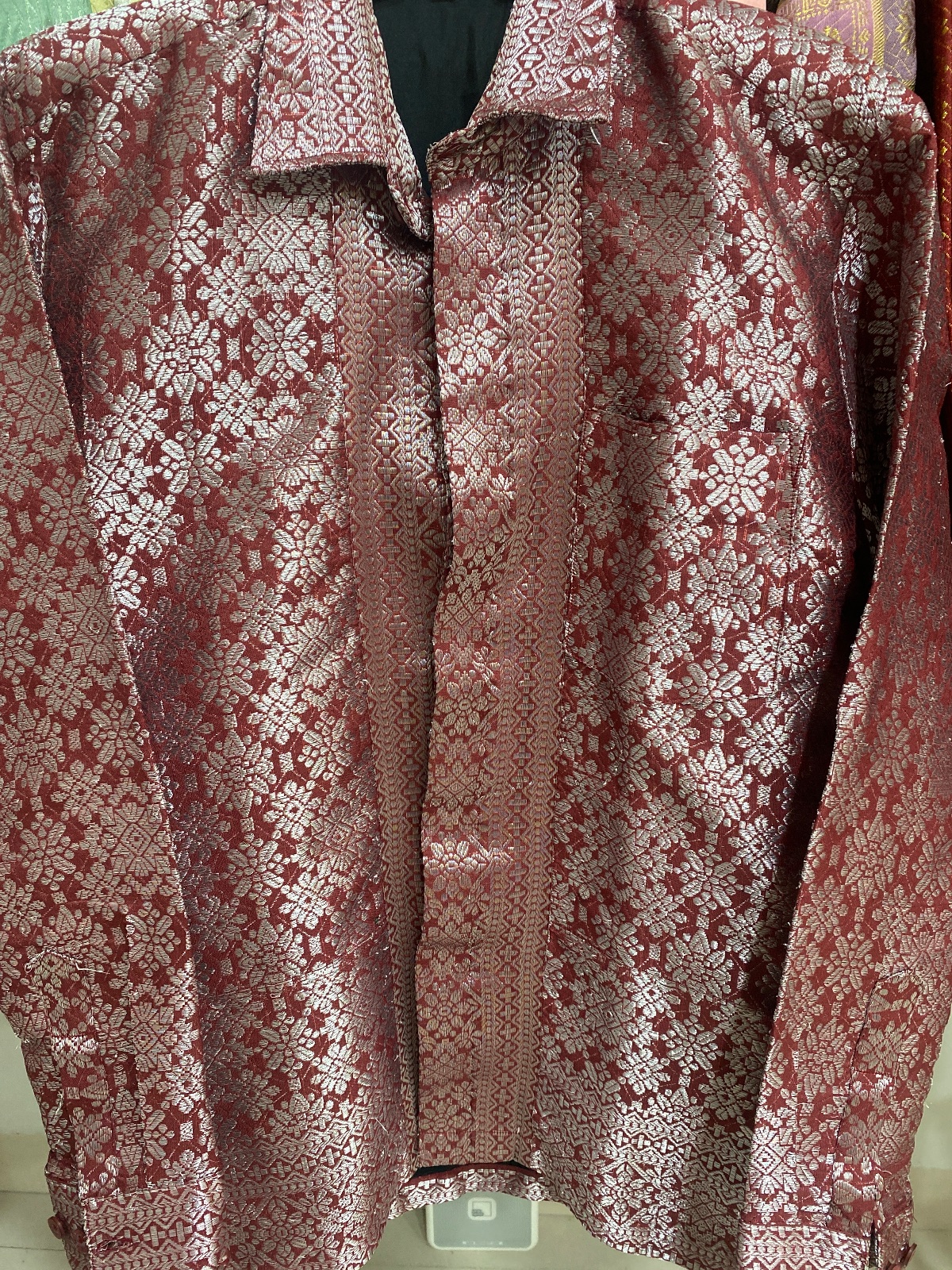 Kemeja Maroon Silver sz L