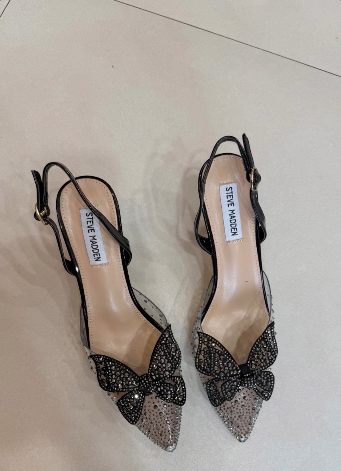 Heels Butterfly Bling black (sz 39)