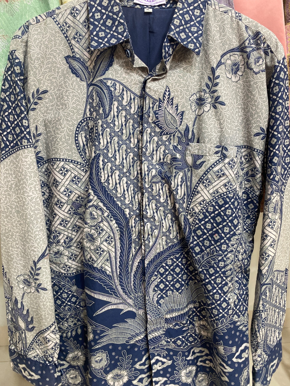 Kemeja Batik Navi Abu sz XL