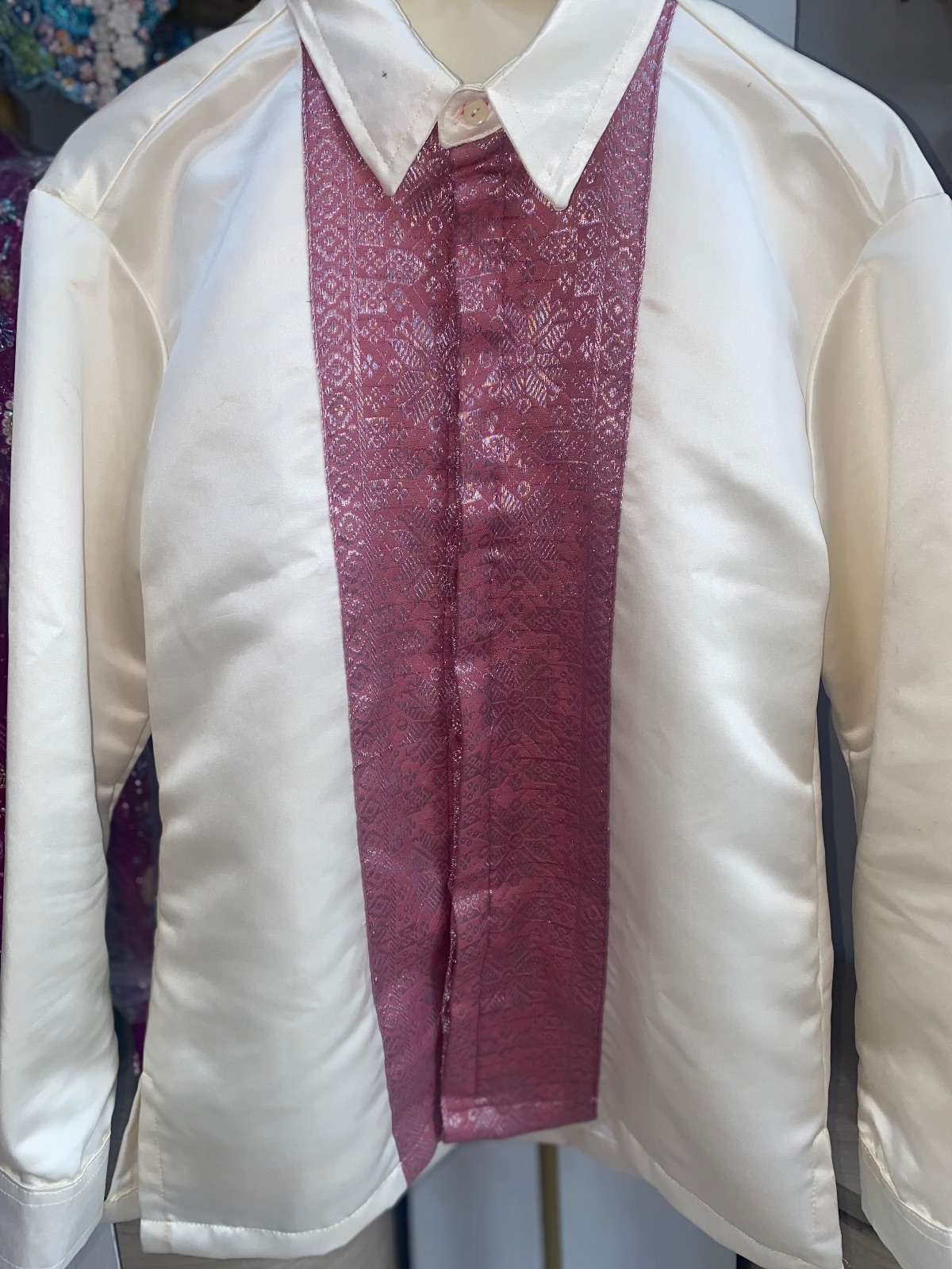 Kemeja White Pink
